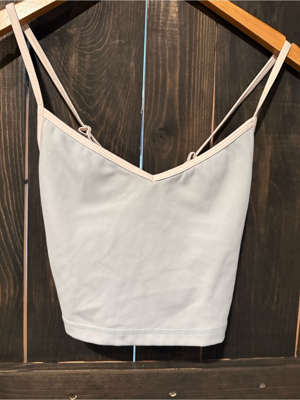 Pact Pale Blue V-Neck Spaghetti Strap Crop Bralette